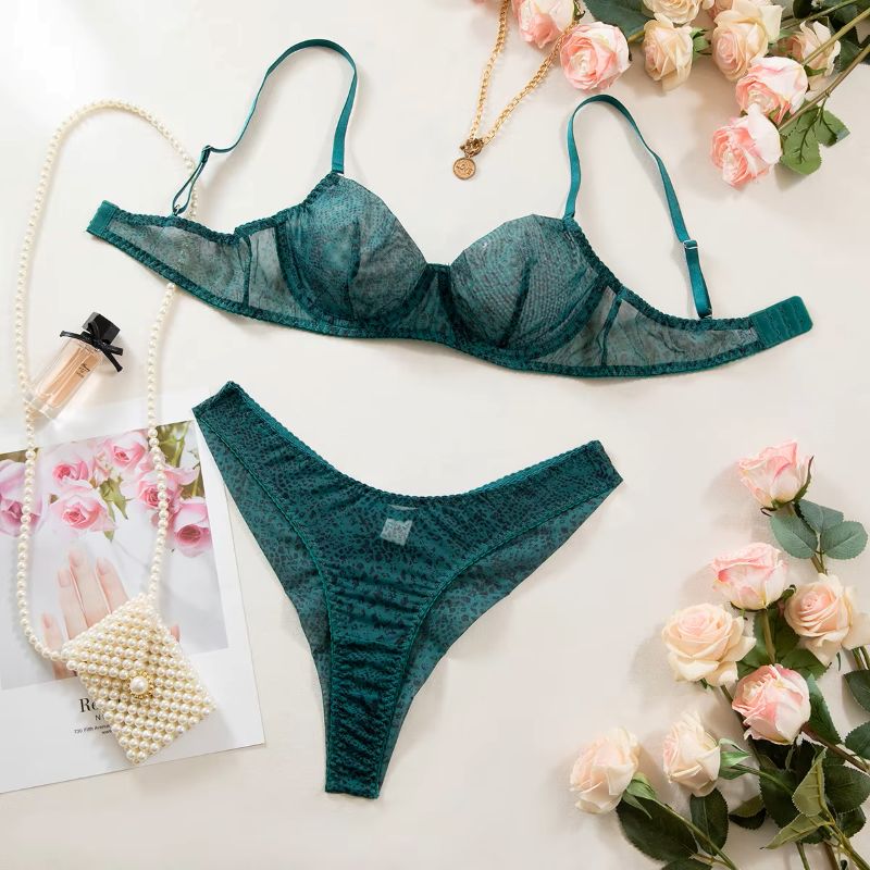 Push Up Bra Padded - 2종 세트 여성 란제리 초박형 메쉬