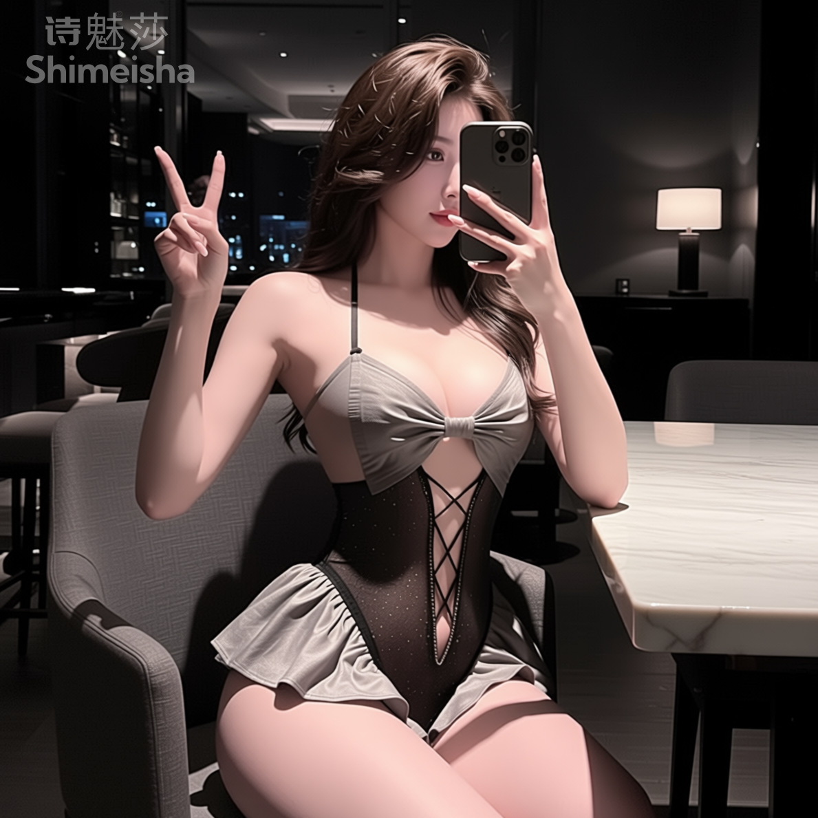 jimiko 블랙 그레이 러플 메이드 란제리 코스튬,  - Lace Teddy Lingerie 리뷰 및 가격