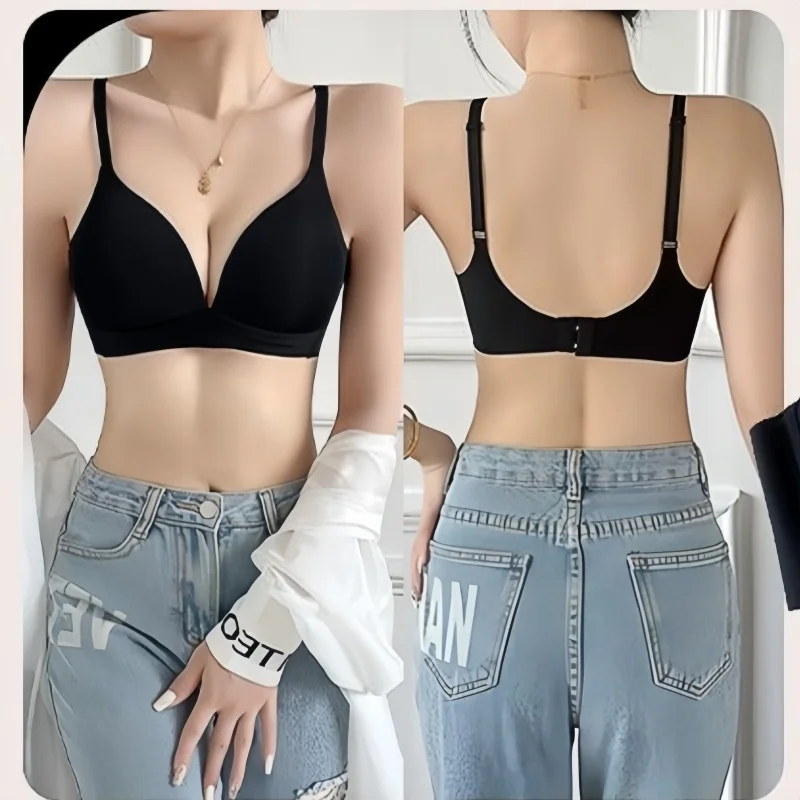 일본식 여성용 심리스 푸쉬업 브라, 무선 딥 V넥 브라 - Bralette Wireless Soft 리뷰 및 가격